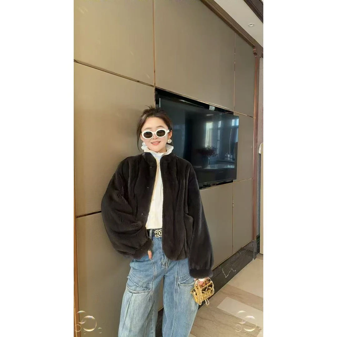 【貂皮】高端小立领貂皮外套612561