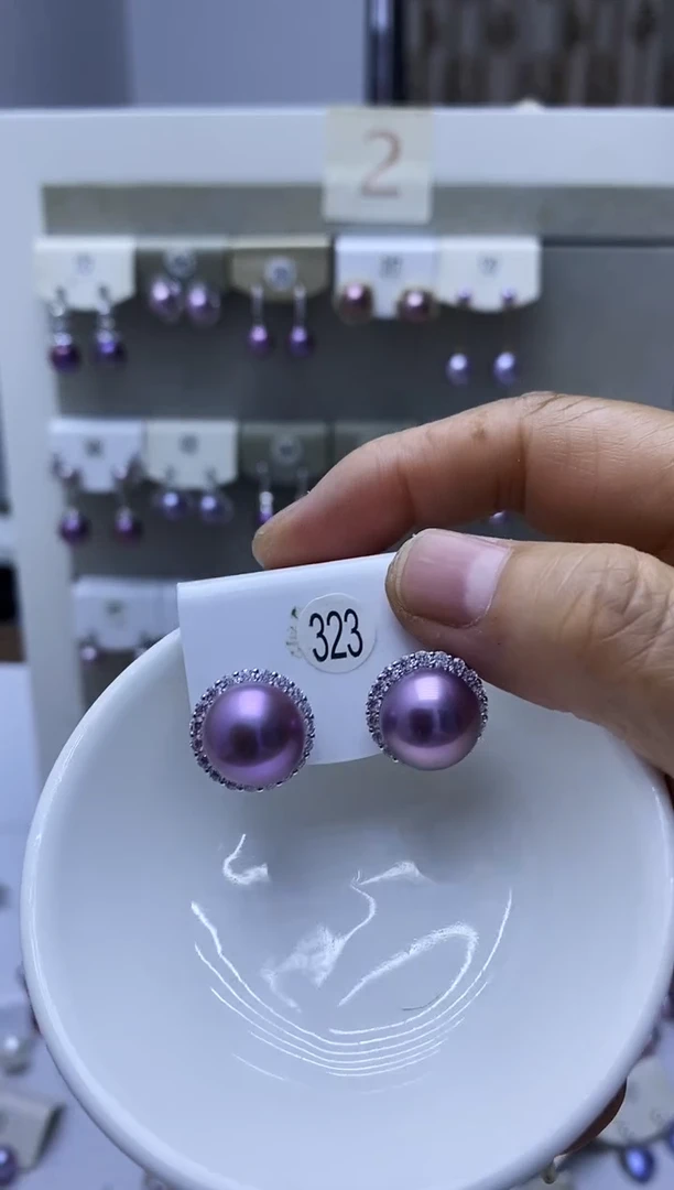 银S925镶嵌淡水珍珠耳饰323套