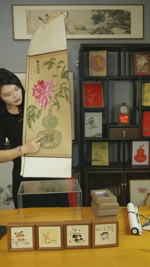 【闪购商品】书法【卷轴】牡丹106*32