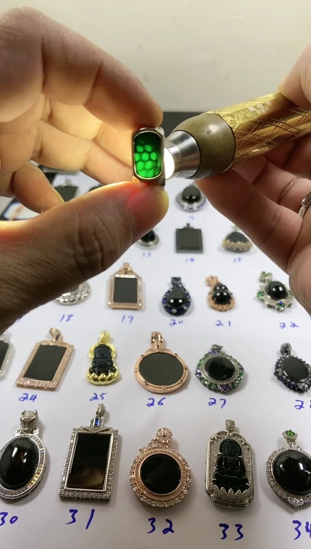 银S925镶嵌戒指翡翠男戒