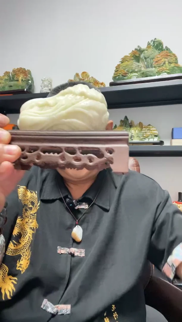未镶嵌摆件蓝田玉（蛇纹石化大理石玉）白菜摆件
