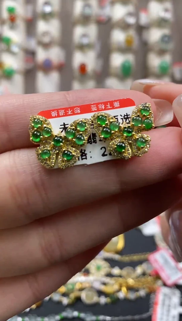 银S925镶嵌戒指翡翠天然A货翡翠41