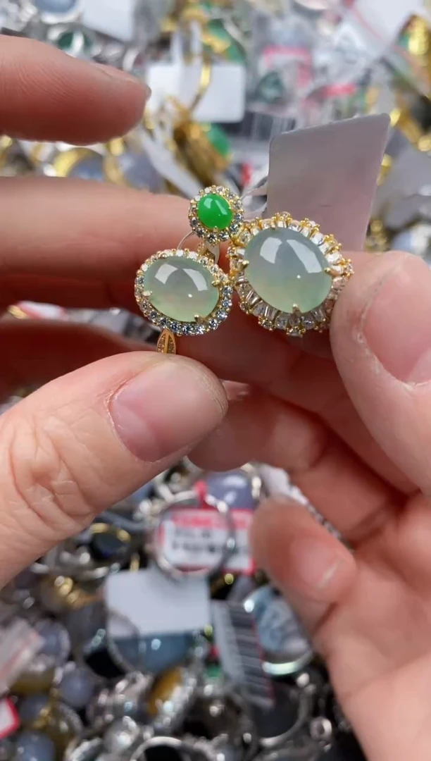 银S925镶嵌戒指翡翠333   7