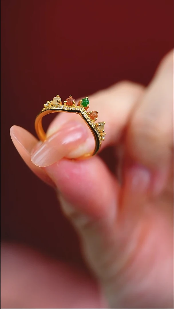 银S925镶嵌戒指翡翠新款