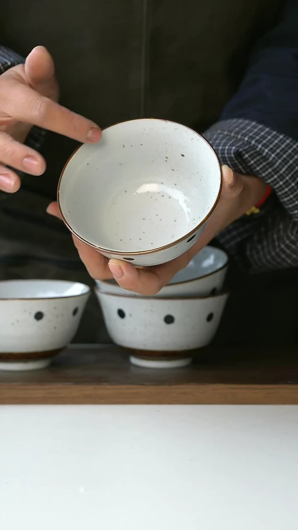 【闪购商品】陶瓷手作米饭碗4只装微瑕@4-2@