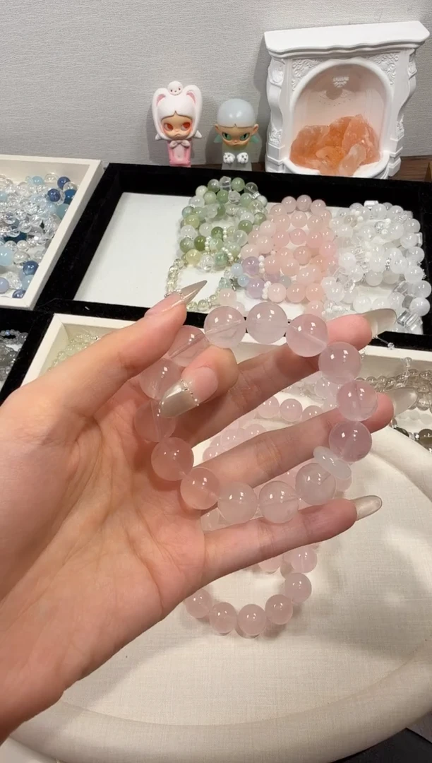 水晶手串未镶嵌胖**?《16mm大卡粉水》