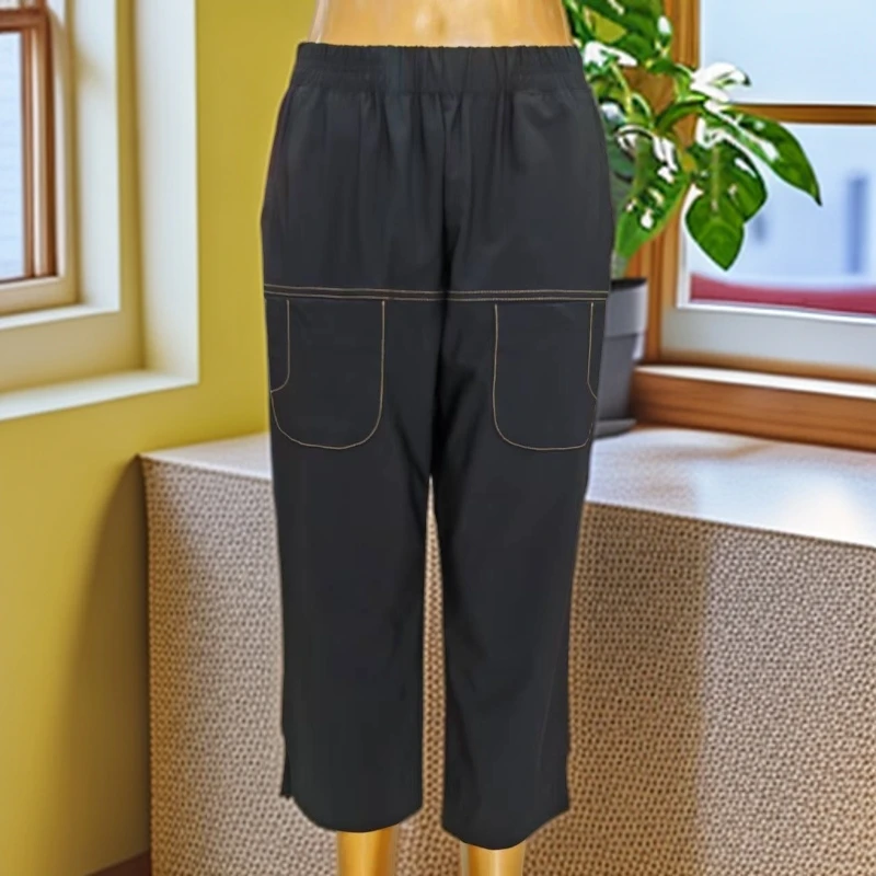 【韩国设计师衣吧】夏季减龄清爽高弹宽松舒适7分萝卜裤