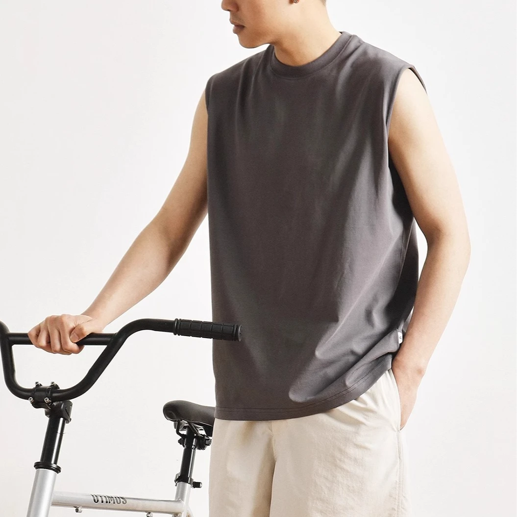 UTIMUS 23SS COOLMAX透气凉感速干夏季宽松纯色圆领背心T恤tee男