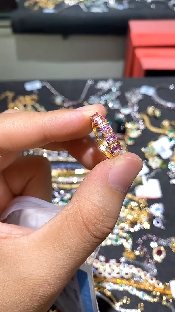 蓝宝石戒指银S925镶嵌戒指