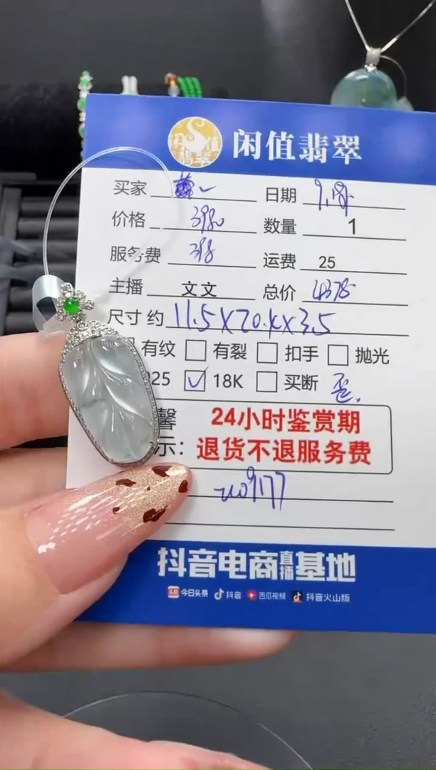 吊坠(不含链)18K金镶嵌翡翠翡翠手镯
