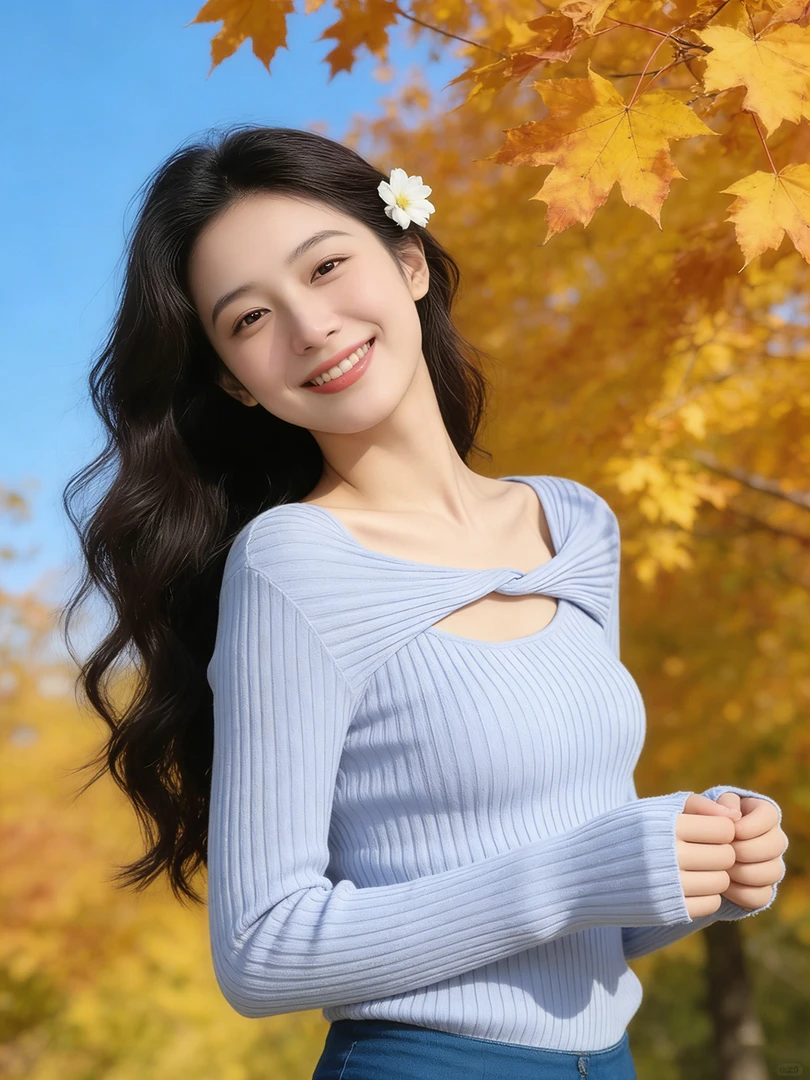 2025冬季独特别致绝美设计感小众不撞款高级感超好看蓝色针织衫女