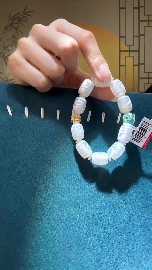 玛瑙/玉髓手串18K金镶嵌A0224手串