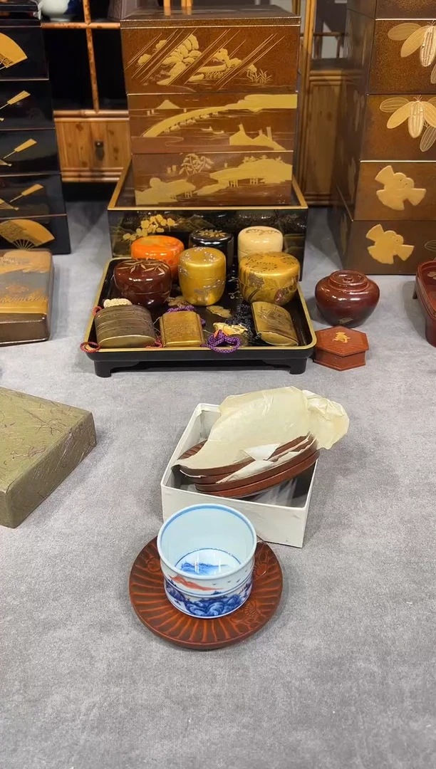 杯垫五片 大漆漆器大漆漆器