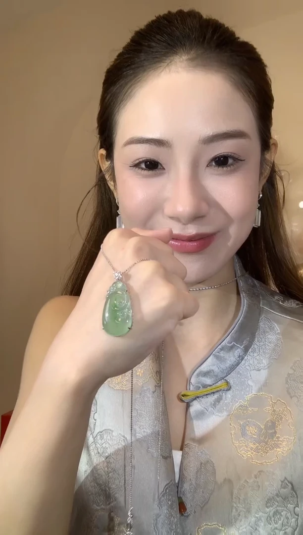 吊坠(不含链)18K金镶嵌翡翠A36 不含链
