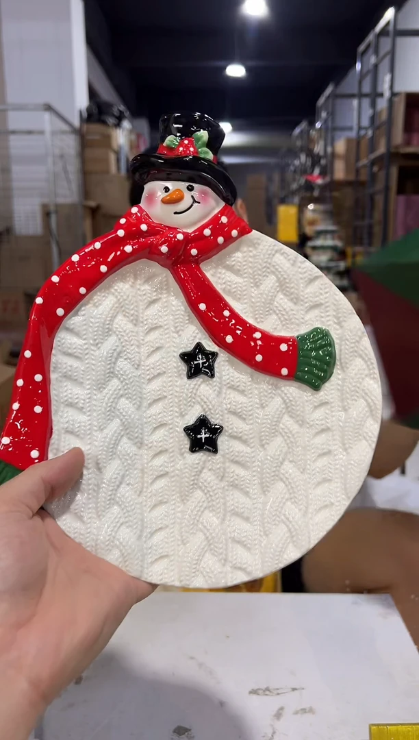 瓷片原盒雪人碗加特雷西原盒雪人盘子2件套