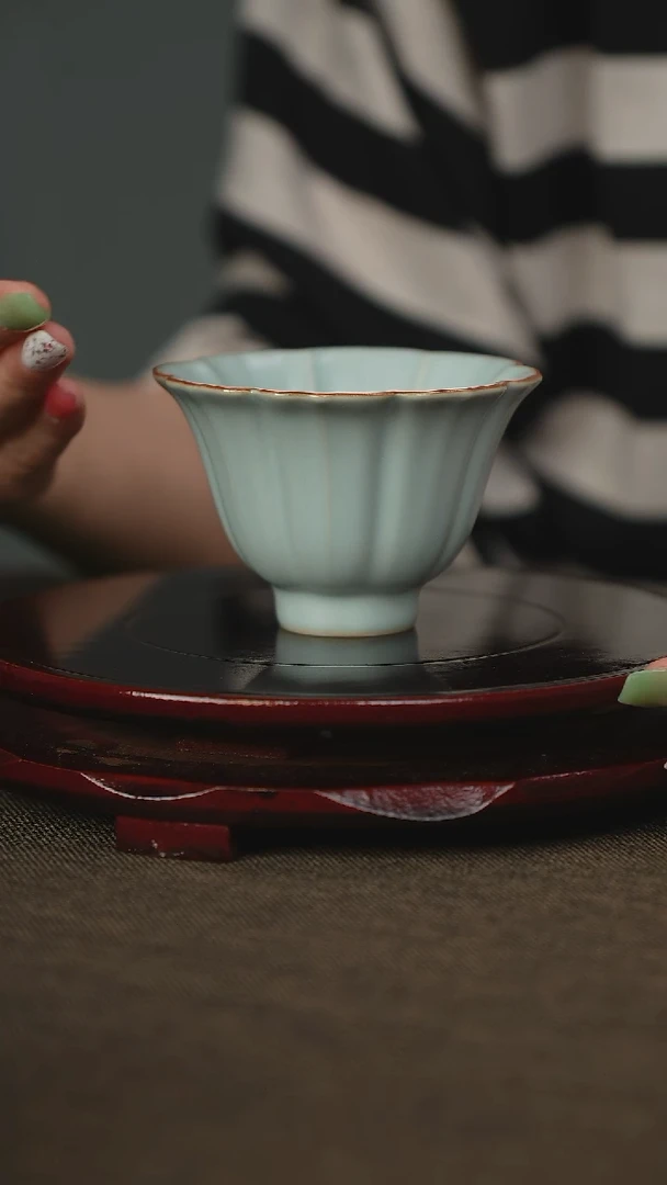 精品莲花杯汝瓷主人杯不带礼盒