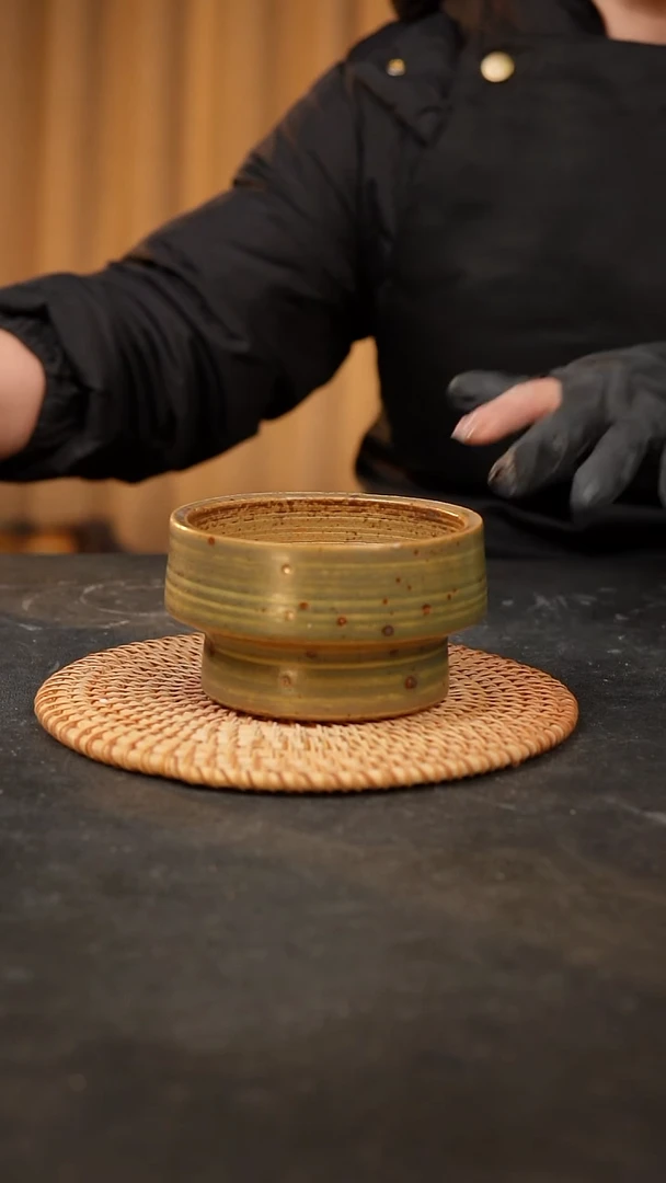 【闪购商品】瓷片 泥泥手工花盆口10高6.5