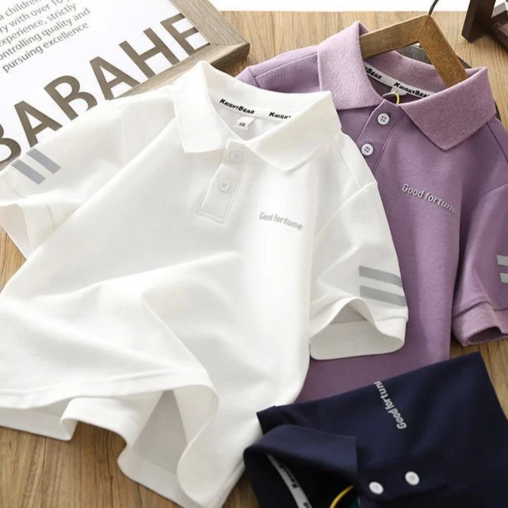 夏装短袖T恤2025新款夏季薄款polo衫儿童汗衫洋气