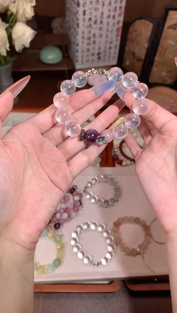 未镶嵌手链水晶粉水设计款手串