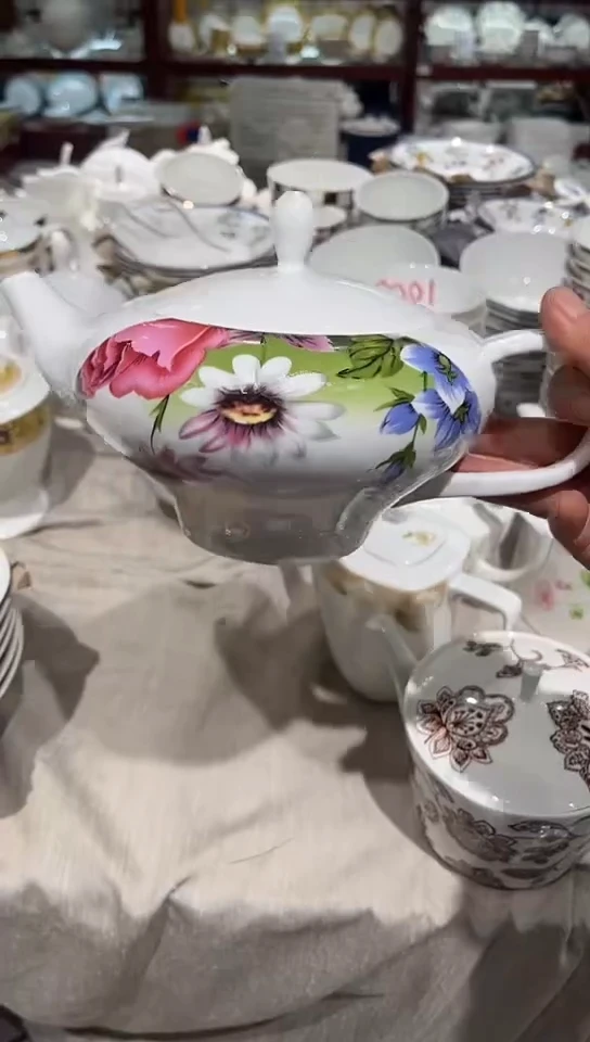 骨瓷隆达骨瓷茶壶1个