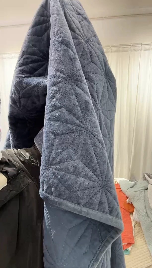 棉150*200绒纯棉床盖119号微瑕