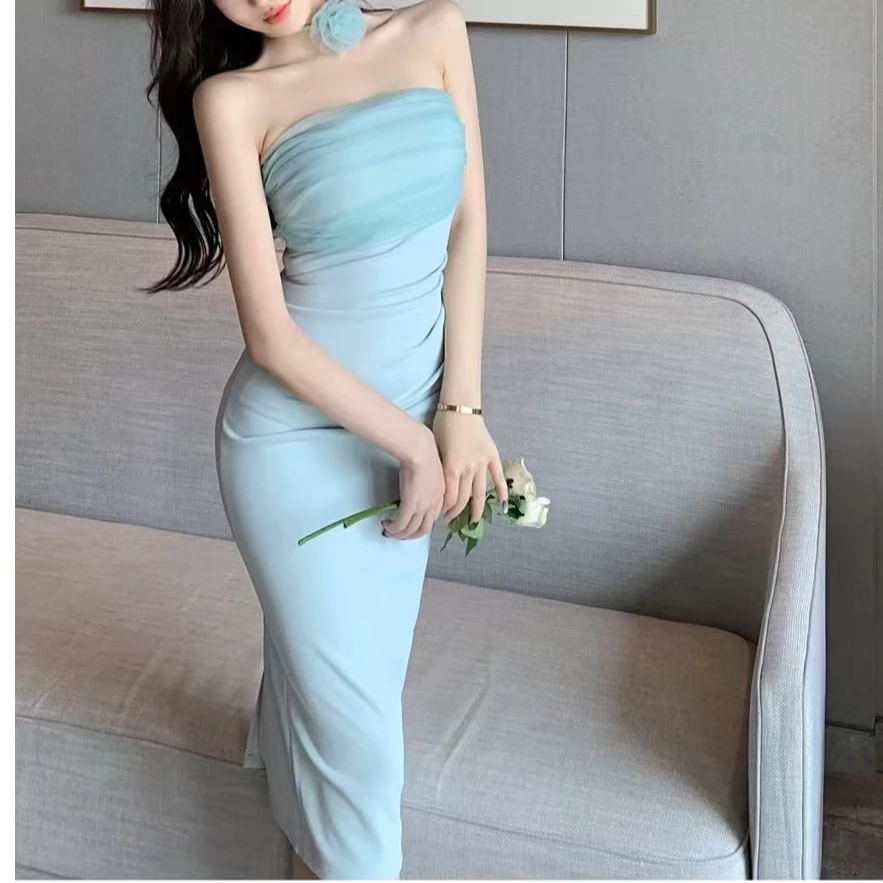 01-50莎莎气质法式性感小众收腰修身包臀名媛设计感轻奢显瘦