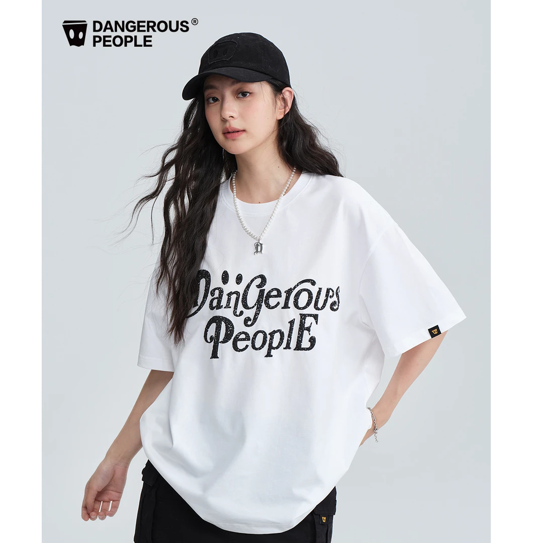 Dangerouspeople薛之谦dsp海绵发泡印花T恤重磅全棉潮牌百搭短袖