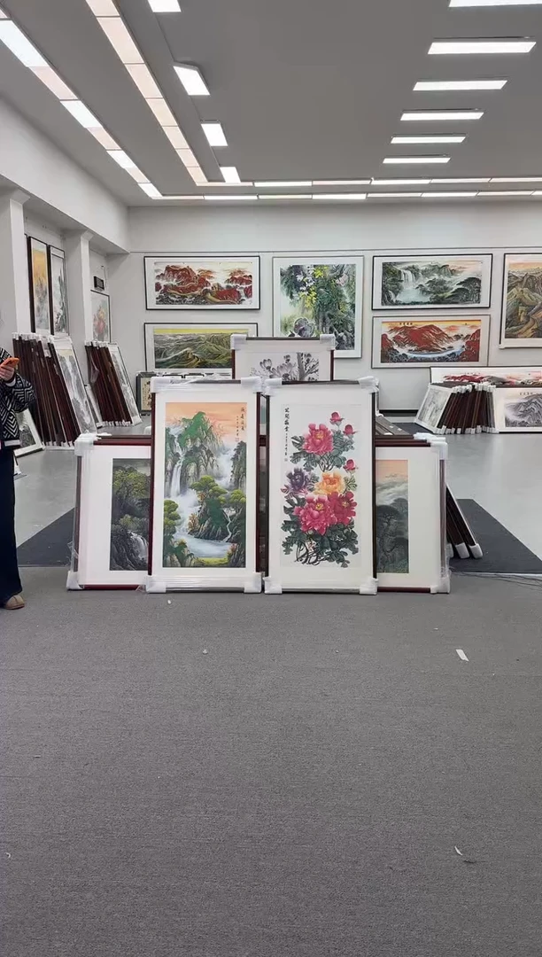 国画手绘   玄关走廊挂画 花开富贵   125*65