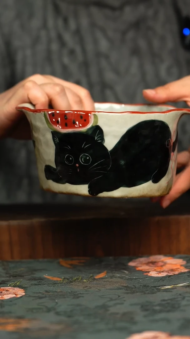 杯釉下彩手工手绘同款陶器