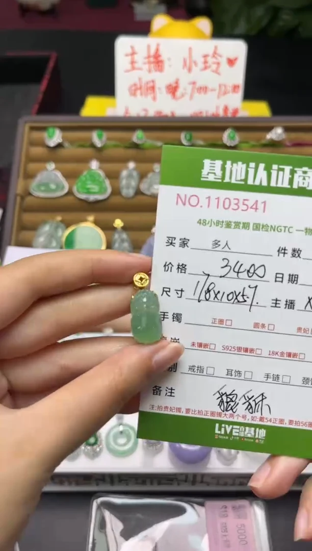 吊坠(不含链)18K金镶嵌翡翠貔貅