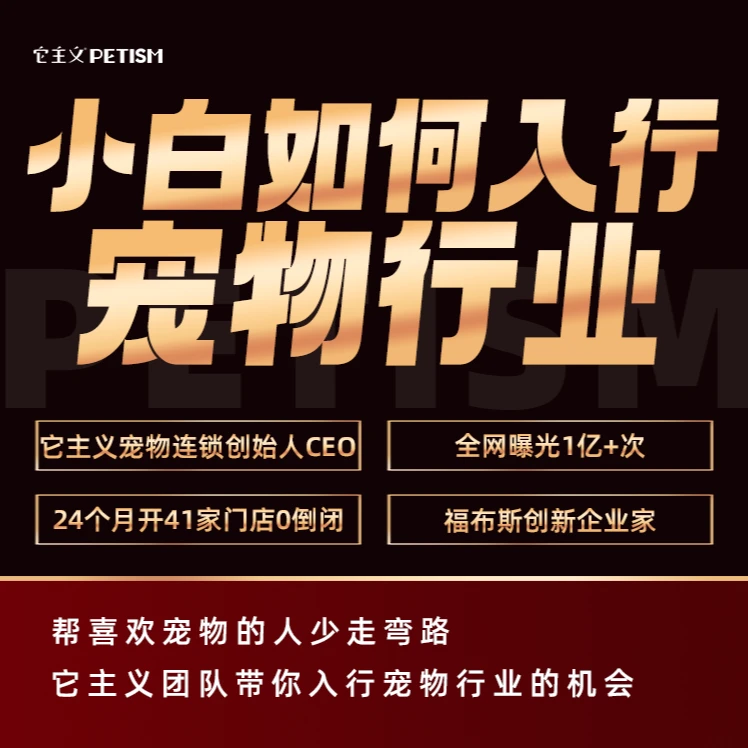 [孙]小白如何入行宠物赛道（附：三天内部直播课）