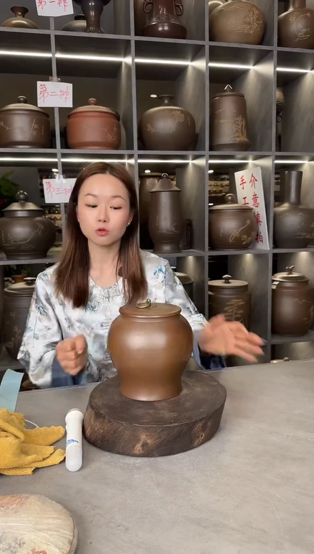 【闪购商品】罐本陶手作泥兴陶八两素身茶叶罐手工痕迹