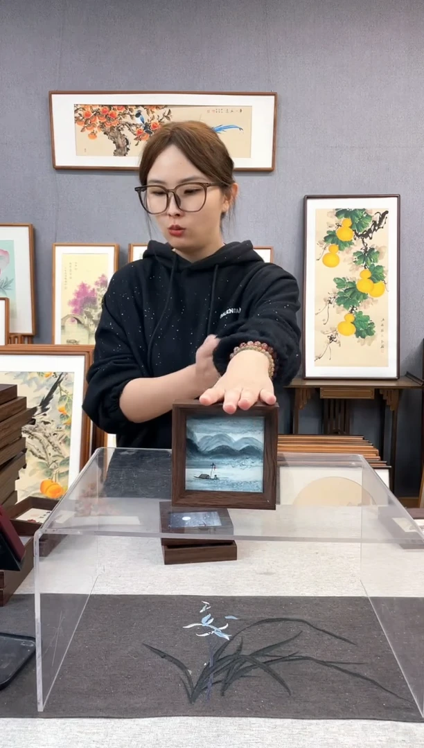 【闪购商品】国画5寸-小摆台作品-垂钓