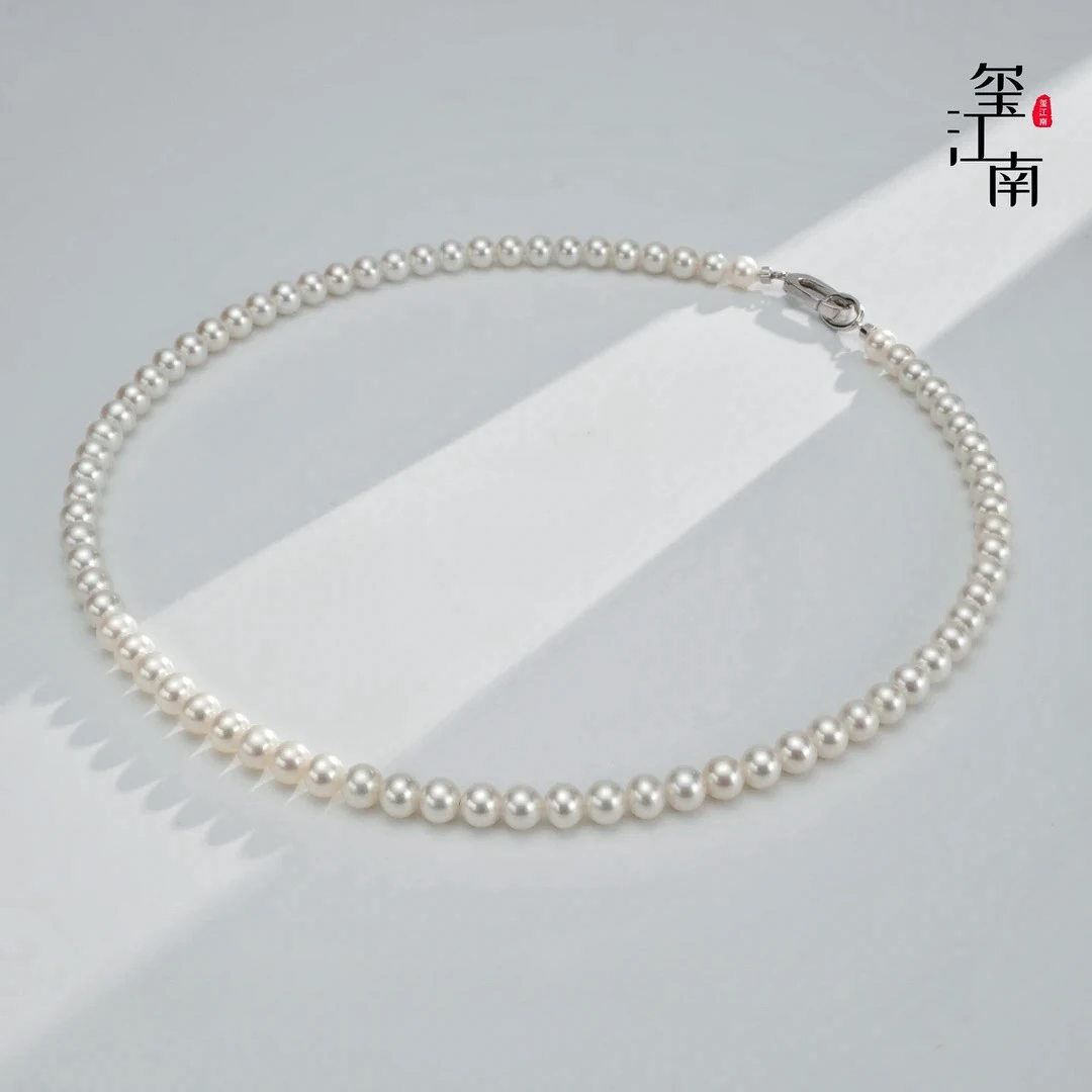 白片款｜淡水AK珍珠项链S925银经典款百搭满珠锁骨链5-6mm FX0240