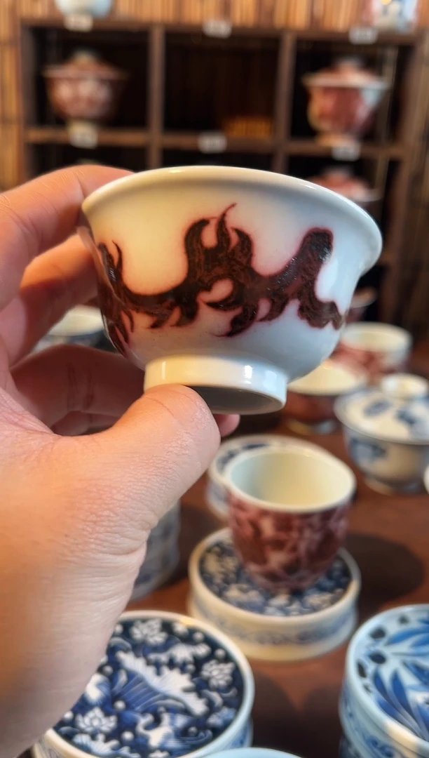 【闪购商品】天禄言瓷海浪纹小压手杯