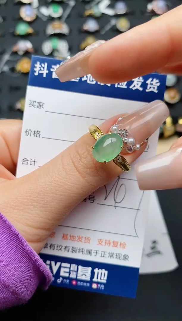 翡翠戒指银S925镶嵌.........