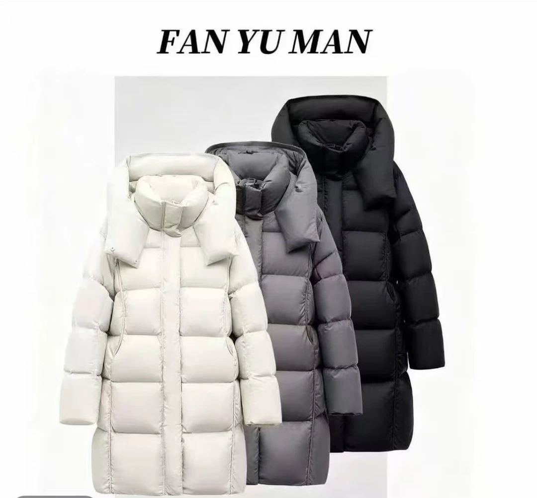 《现货+运费险》云朵泡白鸭绒芙连帽休闲中长羽绒服加厚保暖纯色11