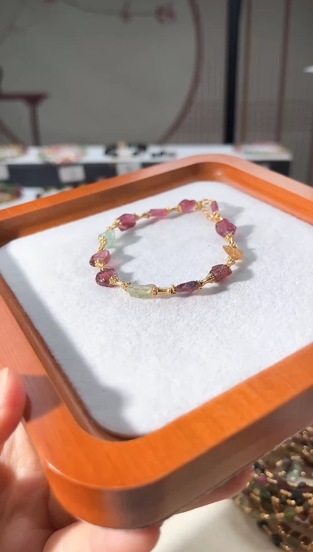 手链银S925镶嵌碧玺73 多样性发货发其一