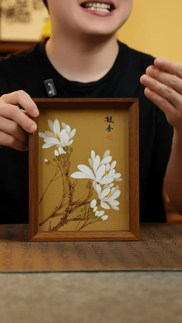 国画17*23纯手绘国风国画摆台