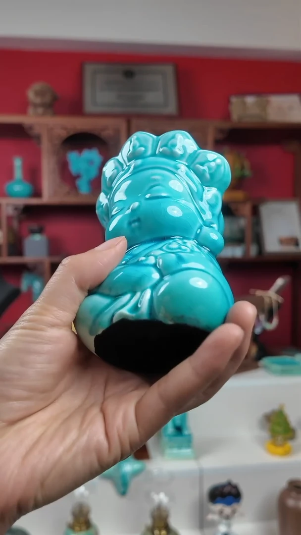 手工艺品琉璃  武当官窑松瓷宝宝佛摆件  一件多样性发货