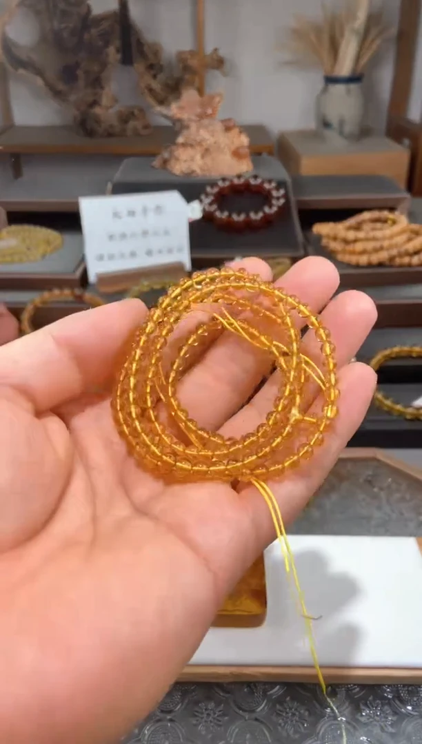 未镶嵌颈饰琥珀4+金珀吊坠链