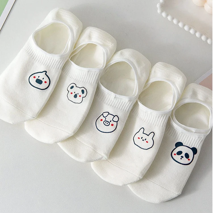 一次性袜子女白色隐形船袜夏季薄款防滑不掉跟可爱学生卡通浅口袜