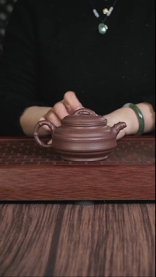 【闪购商品】紫砂茶壶千禧紫泥  双线竹鼓