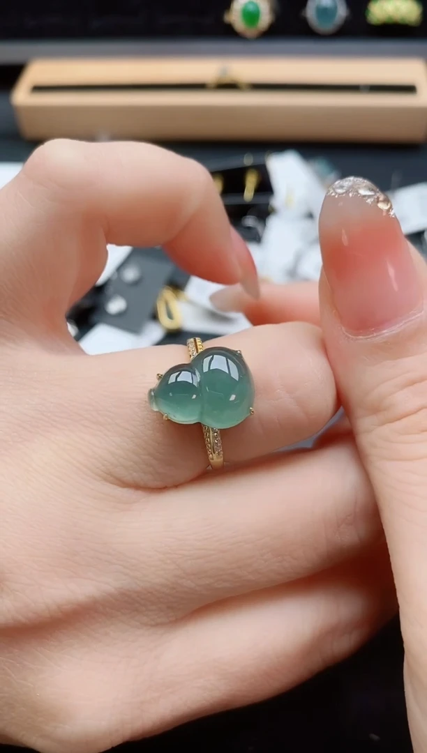 银S925镶嵌戒指翡翠1