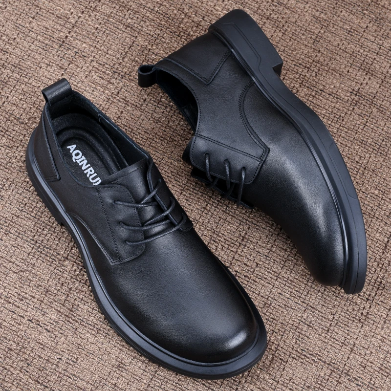 CATIA SELI春秋新款真皮男鞋头层牛皮透气软底商务正装皮鞋休闲鞋