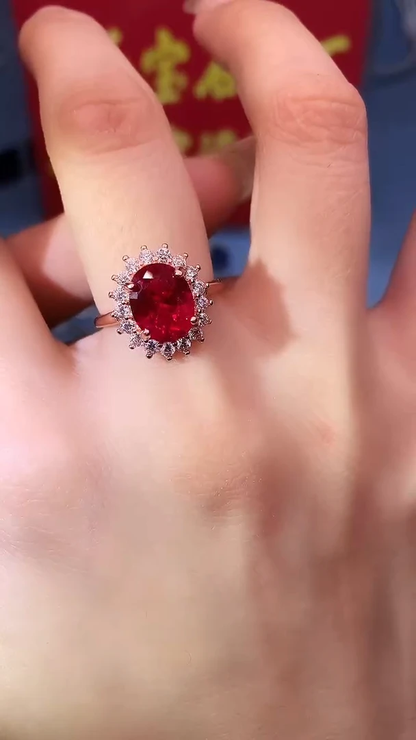 【闪购商品】红宝石戒指银S925镶嵌111111