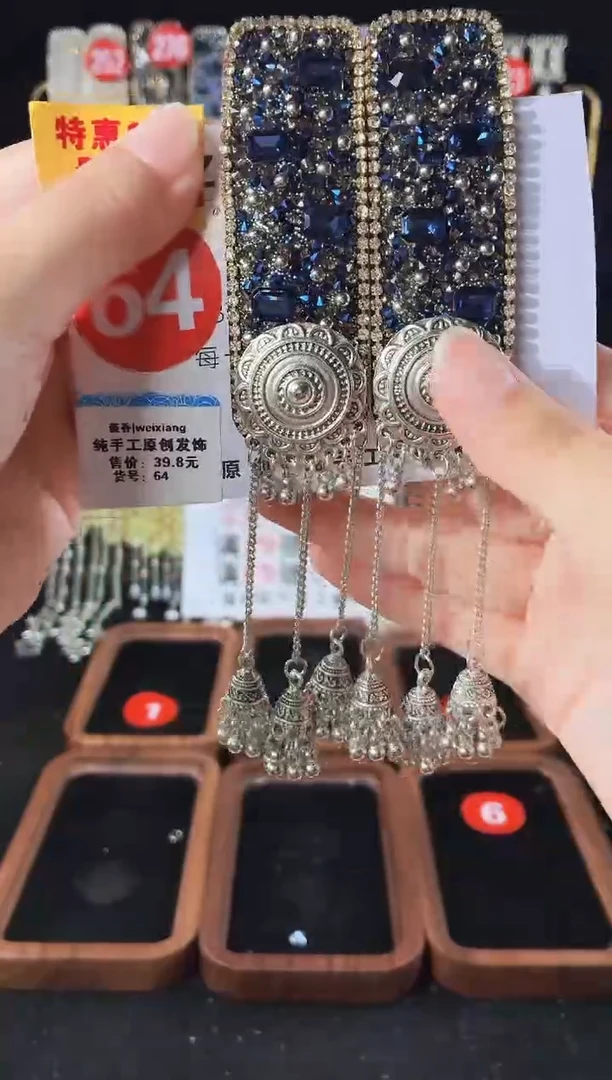 仿水晶铁合金64原创发夹夹一对倒夹