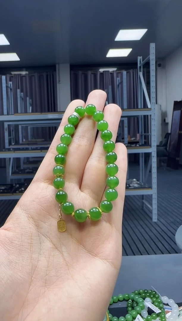 手串18K金镶嵌和田玉1