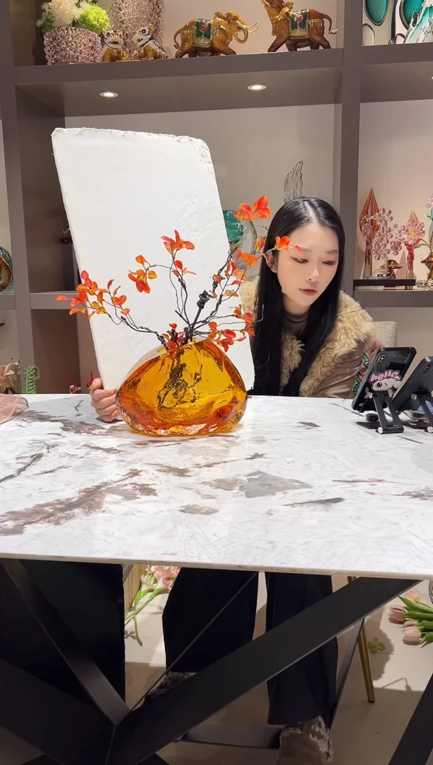 高级火山石琉璃花瓶