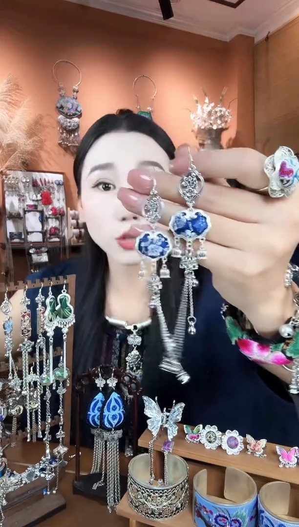 刺绣纯手工民族风耳环